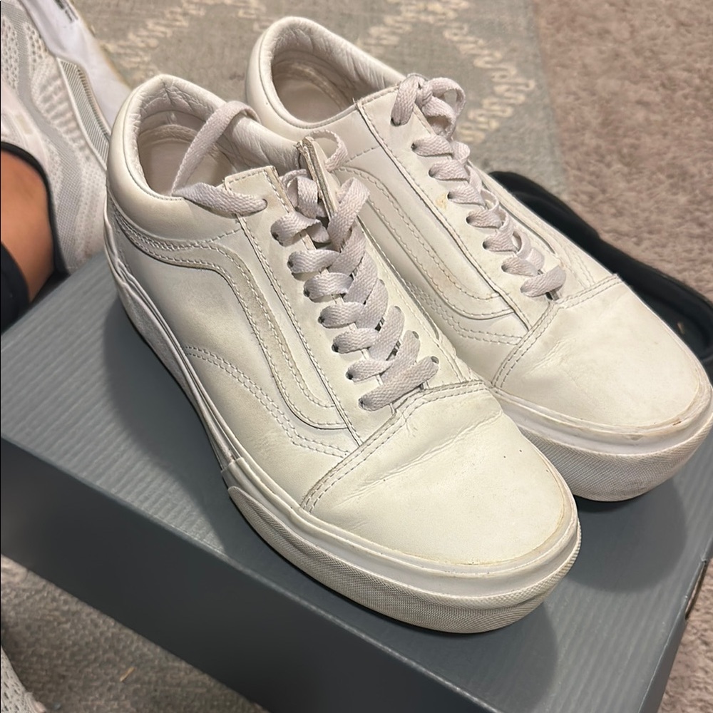 Vans platform White leather Sneakers